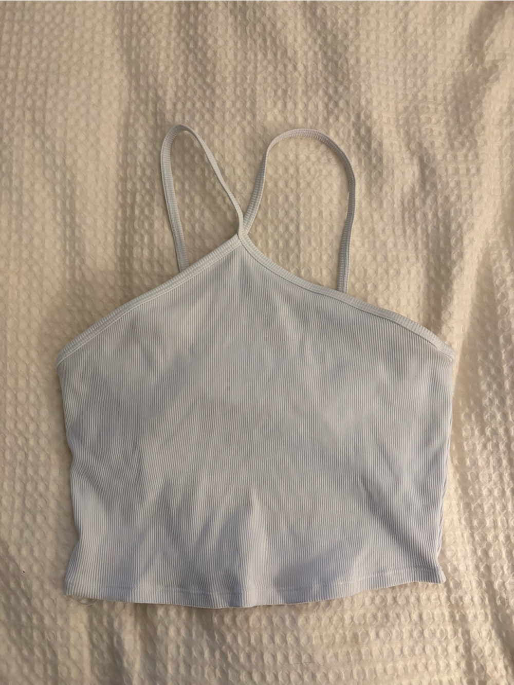 ALO Yoga Ribbed White Long Line Sports Bra